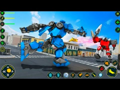 Blue Dolphin 🐬 Robot Multiple Transform Wars: Car Drone Flying Dolphin Robot Game - Android Gameplay