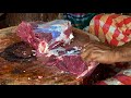 Fastest Cow Meat Chopping Skills Amazing Cow Meat Cutting By Expert Butcher At Street Side Meat S