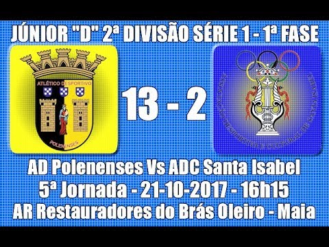 Distrital AF Porto - Júnior 2ª Div. S1 - 5ª Jorn. "Polenenses Vs Santa Isabel" 1ª Fase 2017/18