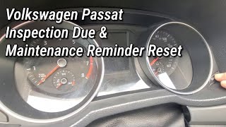 2018 Volkswagen Passat Inspection due and Oil service Reset How to