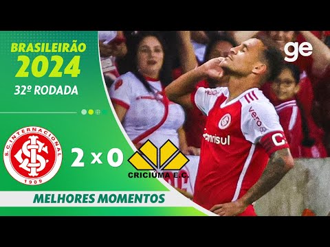 INTERNACIONAL 2 X 0 CRICIÚMA | MELHORES MOMENTOS | 32ª RODADA BRASILEIRÃO 2024 | ge.globo