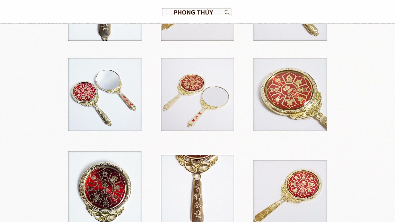 Gương Khai Quang phong thủy cầm tay mạ vàng cực mạnh