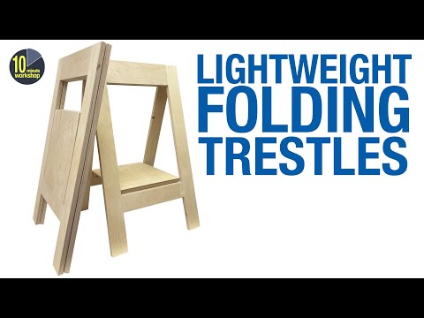 Lightweight Folding trestles from a half sheet of plywood video 427