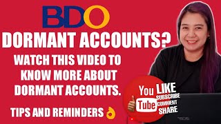 DORMANT ACCOUNT? ALAMIN PLEASE WATCH THIS VIDEO #dormant #bankaccount #bdo