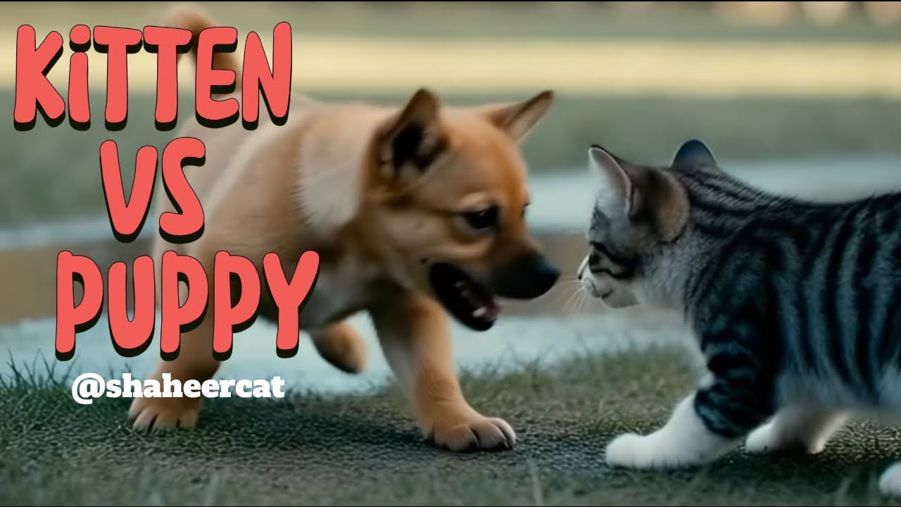 Kitten vs Puppy Park Fight | Unexpected Animal Encounter #KittenVsPuppy #AnimalFight #UrbanWildlife