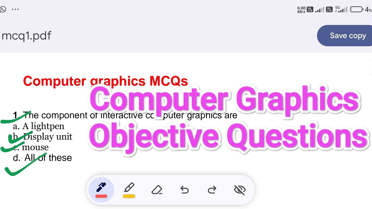 Computer Graphics MCQ Based Questions 1