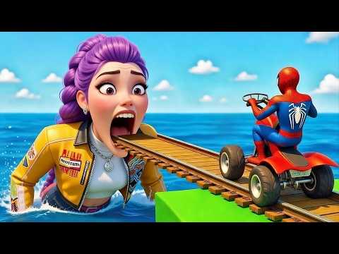 SPIDER MAN against RUMI on Motorcycle in RAINBOW SPIDERS BRIDGE - GTA MULTIVERSE???