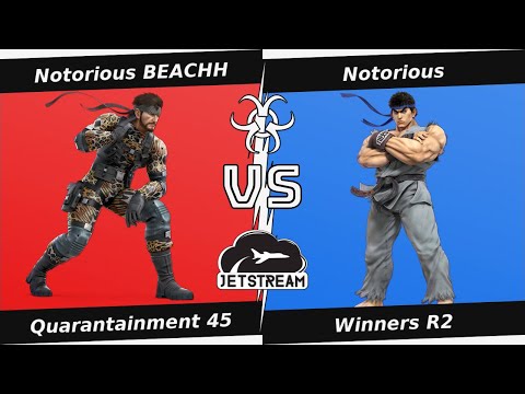 Quarantainment 45 Winners R2 - Notorious BEACHH (Snake) Vs. Notorious (Ryu) Smash Ultimate - SSBU