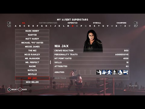 WWE 2K18 Nia Jax Full Attributes & Stats