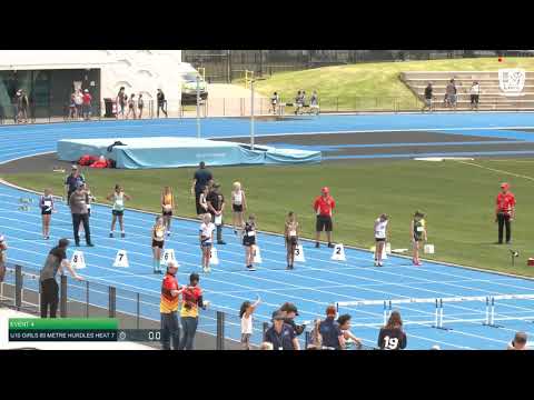 U10 Girls 60m Hurdles Heat 7: 2021 State Combined Events Championships // LAVicTV