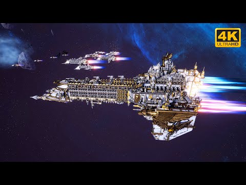 Imperial Navy vs Tau Merchant Fleet - Skalgrim Mod - 4K Quality - Battlefleet Gothic Armada 2