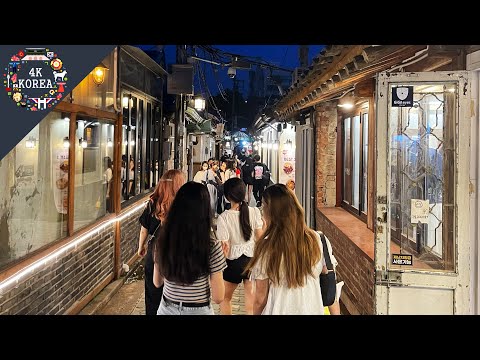 Caminhada noturna em barracas de comida de rua Jongno 3-ga e Iseon-dong | 4K Coreia | Agosto de 2022