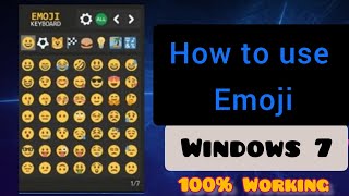 How to use emoji keyboard in windows 7 | enable emoji keyboard