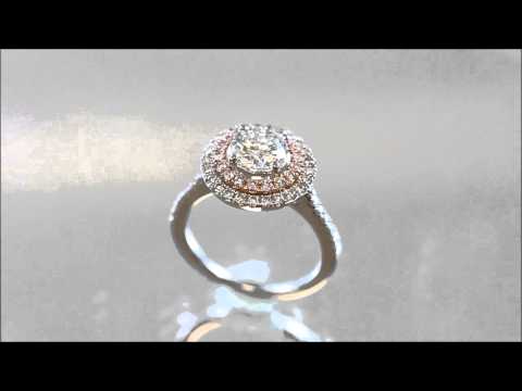 14K WHITE GOLD ROUND CUT DIAMOND ENGAGEMENT RING PINK DIAMOND 1.80CT H-SI1 EGL - KNR INC - 605