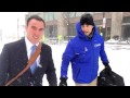 Man Braves Boston Blizzard in a Business Suit - YouTube