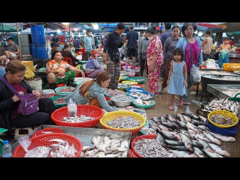 Chbar Ampov Fish Market Tours - Cambodian Lifestyle Of Vendors Selling Fish In Fish Market