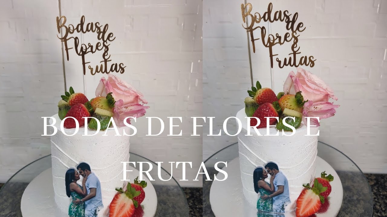 BOLO BODAS DE FLORES E FRUTAS