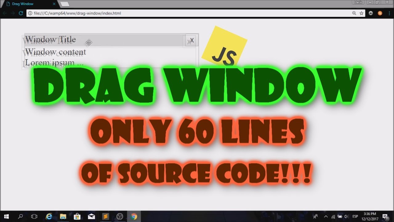 DRAG WINDOW in Only 60 lines of code