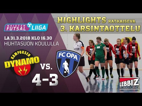 KaDy Naiset - FC OPA 31.03.2018 3. Naisten Futsal-Liigakarsinta Highlights