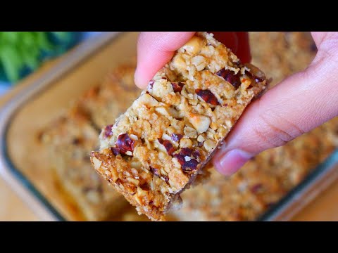 Healthy oatmeal nutty breakfast bar | Nutty Flapjack Recipe | Protein breakfast bar