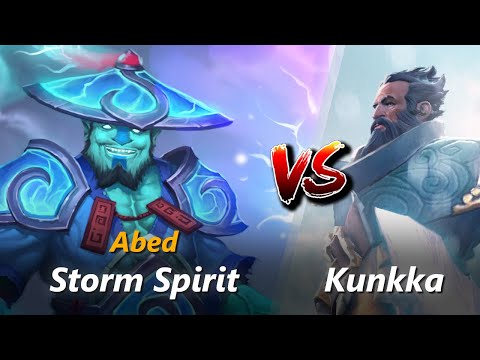 How to Storm Spirit mid vs Kunkka (feat. Abed) | First 10 minutes