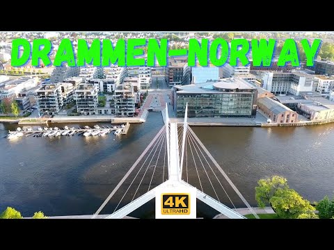 Drammen in Sommer 2021.Norway /Drone/ 4K