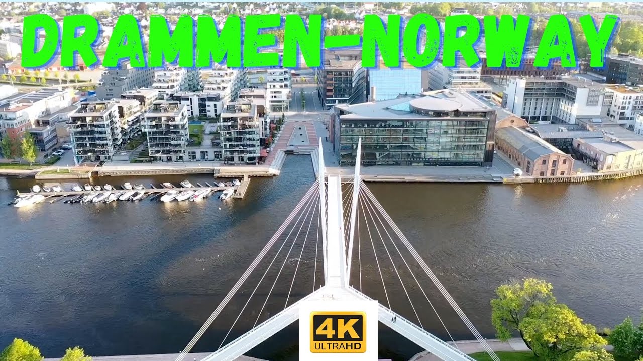 Immersive street-level walking tour through Drammen Bragernes, Norway, showcasing authentic urban landscapes, local architecture, and the vibrant atmosphere of the city's neighborhoods