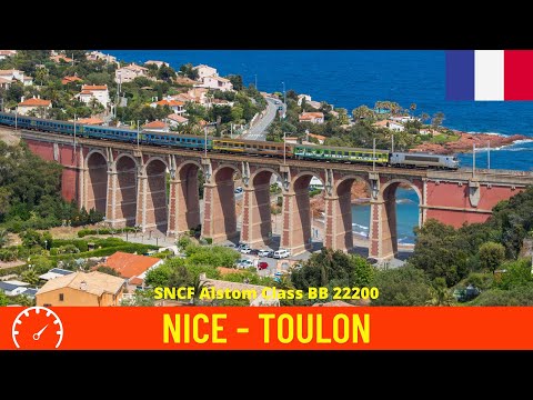 Cab ride Nice -Toulon (France, Côte d'Azur)  train driver's view in 4K