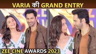Alia Bhatt and Varun Dhawan Grand Entry at Press conference of Zee Cine Awards 2023