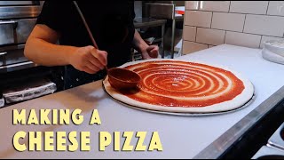 Making a cheese pizza | working at a pizzeria