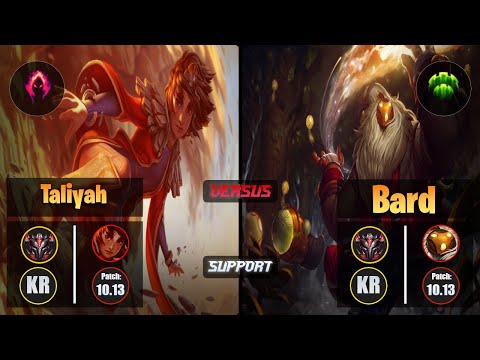 GrandMaster TALIYAH [Dark Harvest] (Support) VS  BARD - Grandmaster KR Patch 10.13