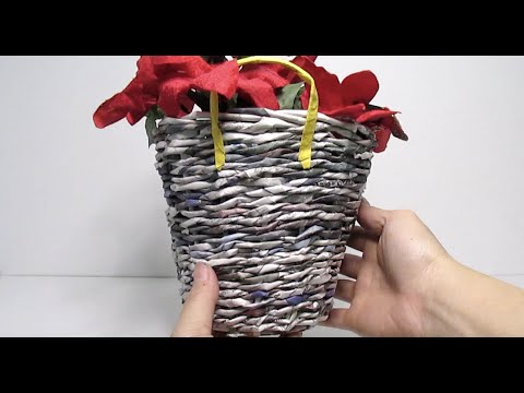 Recycling Newspaper into a Woven Basket