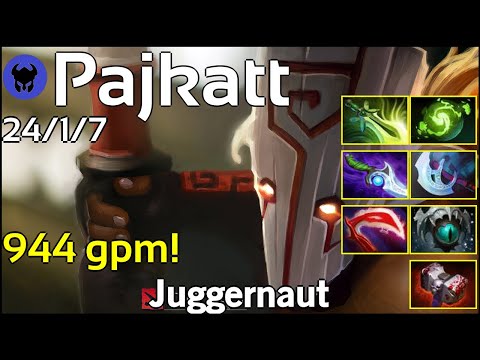 944 gpm! Pajkatt plays Juggernaut!!! Dota 2 7.20