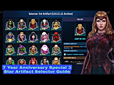 7 Year Anniversary Special 3 Star Artifact Selector Guide - Marvel Future Fight