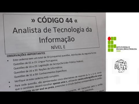 Prof. Cassildo Souza - Res. Prova IFPB - Prep. Concurso IFPB (147/2018)