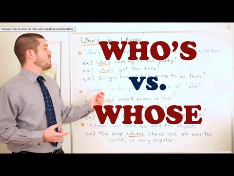 Vocabulary Comparisons - 'Who's vs. Whose'
