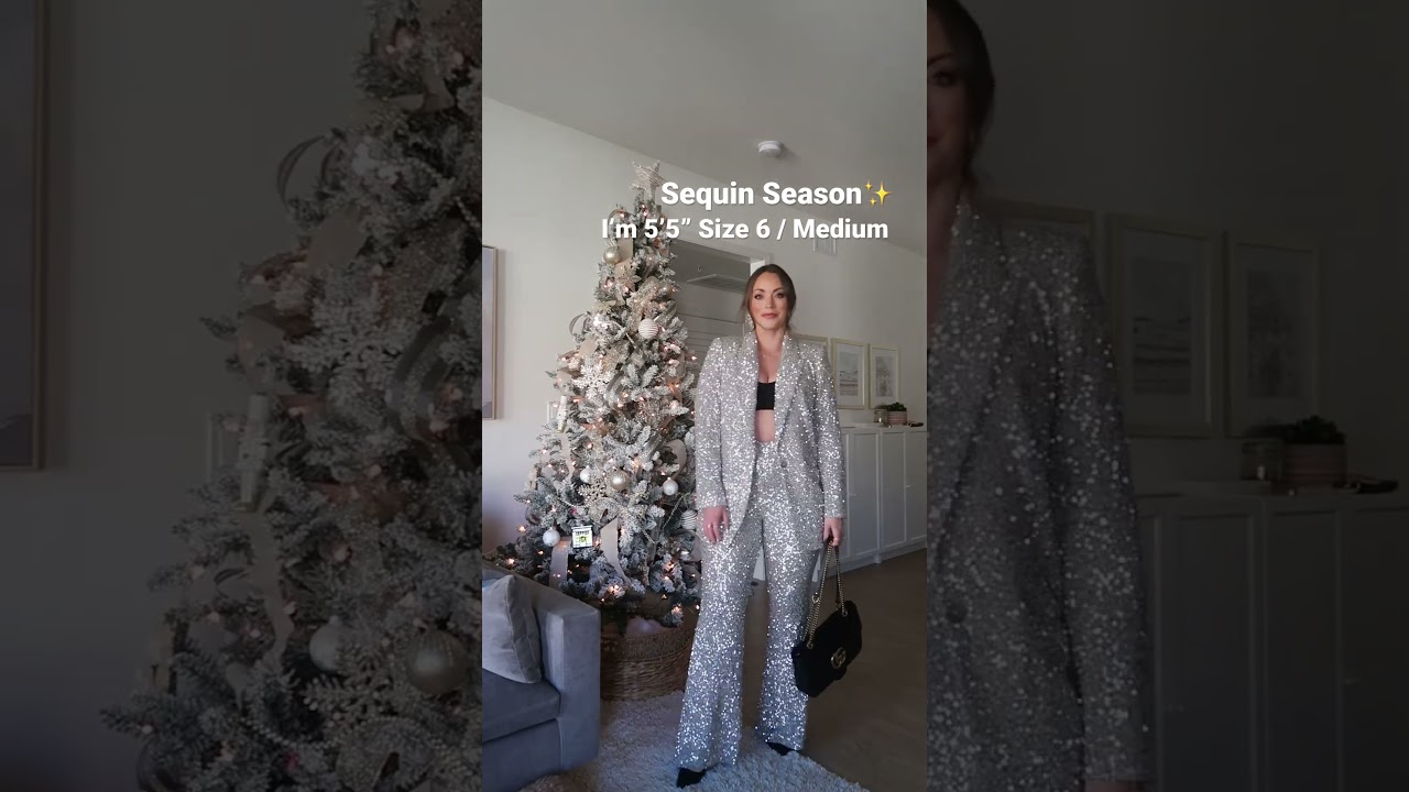 Holiday Party outfit, sequins blazer and pants✨ #holidaystyle #holidayoutfits