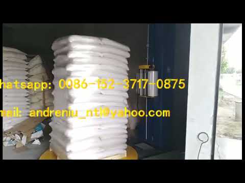 Pallet wrapping machine used in dry mortar and wall putty production plant