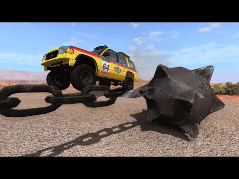 Giant Chain Spinner Destroying Cars - Beamng Drive
