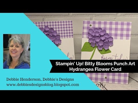 Punch Art Hydrangea using Stampin' Up! Bitty Blooms Punch Pack