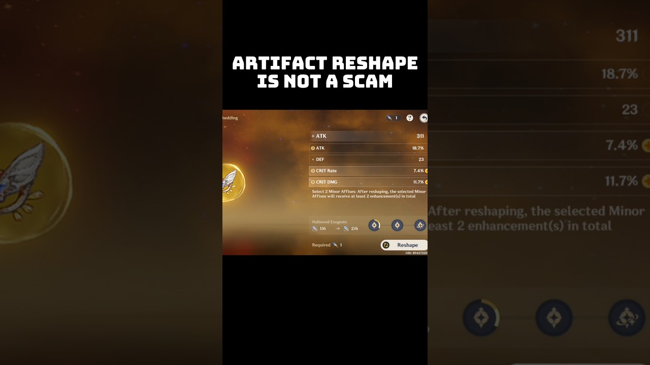 Artifact Reshape is a Scam?? #genshinimpact #genshinimpact