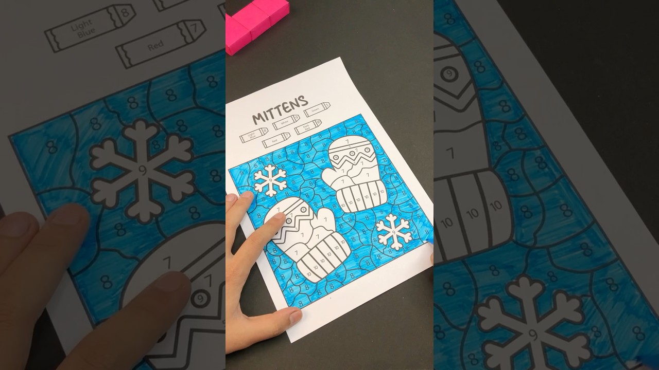 Winter Coloring Pages - Mittens Color Number #winterart #mittens