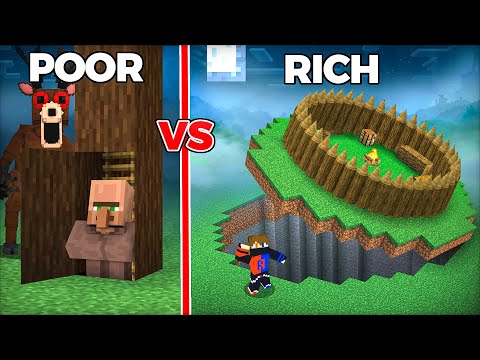 POOR vs RICH 99 Nights In The Forest Secret Base in Minecraft