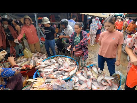 Ever Seen Cambodian Wet Food Market - Meat, Pork, Fish, Chicken & Vegetables - Food Market Scenes