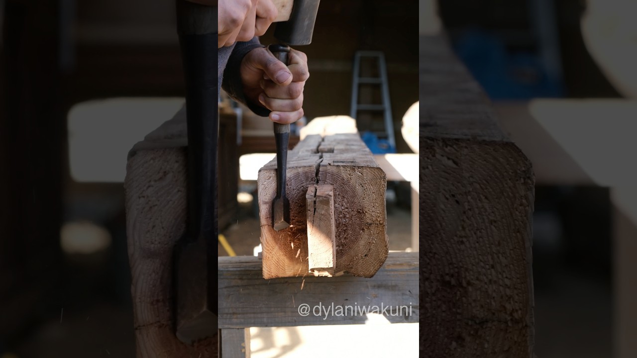 Scribing a post into a log #japanesewoodworking