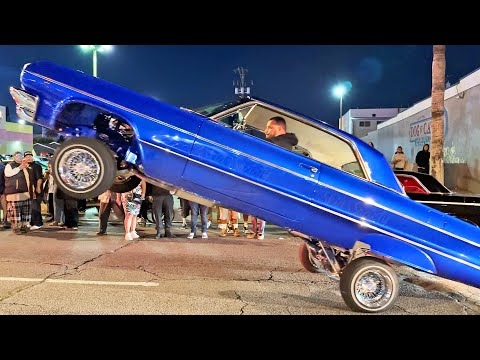 LOWRIDERS HOPPING Whittier Blvd until POLICE SHUT IT DOWN!