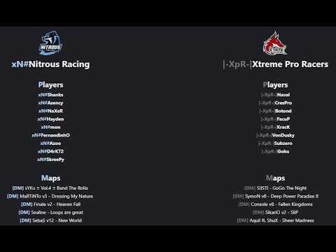 xN(Nitrous Racing) vs XpR(Xtreme Pro Racers) [DM CW] 11-9