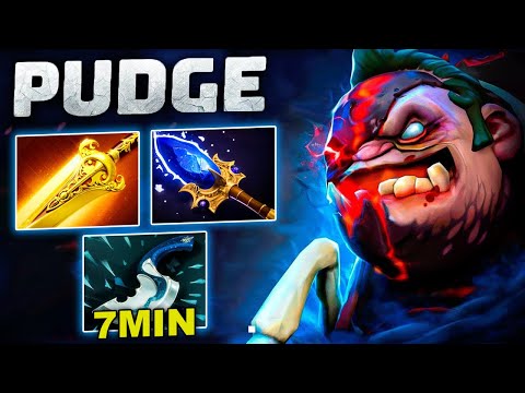 7 Min Blink Pudge Big Boss🔥30 Kills Radiance + Scepter Mega Burn Damage Dota 2