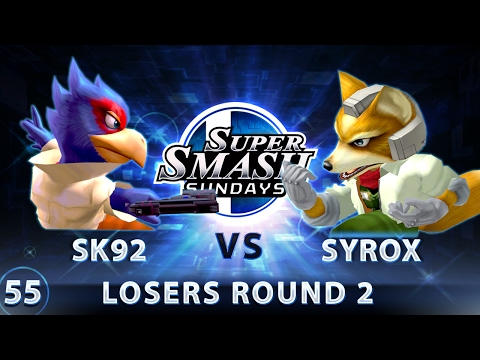 SSS 55 - SK92 (Falco) vs. Syrox (Fox) - SSBM Top 32 LR2 - Smash Melee