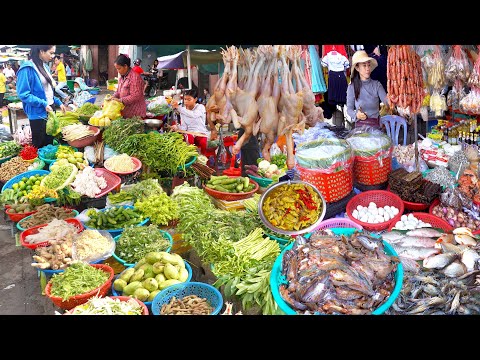 Cambodian Everyday Fresh Food @ The Market  -Prawn, Pickles, Fishes,Chicken, Fresh Vegetables, &More